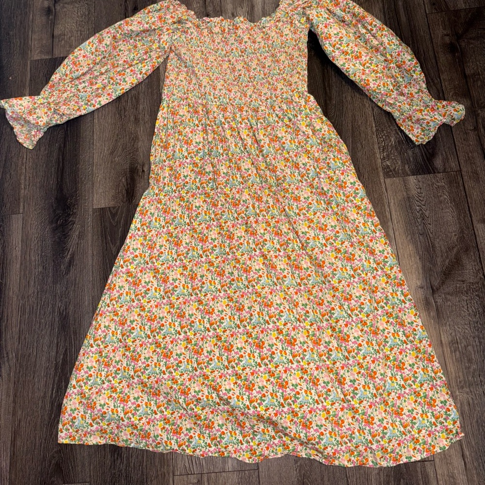 Elizabeth Wilson prairie-style smocked maxi dress